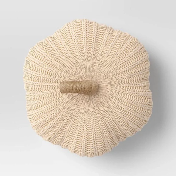 Knit Pumpkin with Jute Stem Novelty Throw Pillow - Threshold - Picture 4 of 4